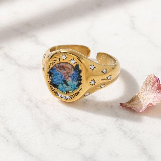Butterfly Heart Pattern Versatile Finger Ring Titanium Steel 1 Pc