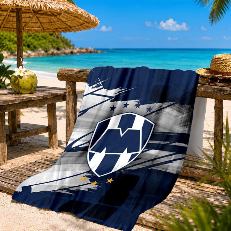 Monter-rey Football Crest Art Printed Microfiber Beach Towel, Soft And Absorbent, Quick-Dry, Ideal for Summer Travel, Beach Essential, Swimming Pool