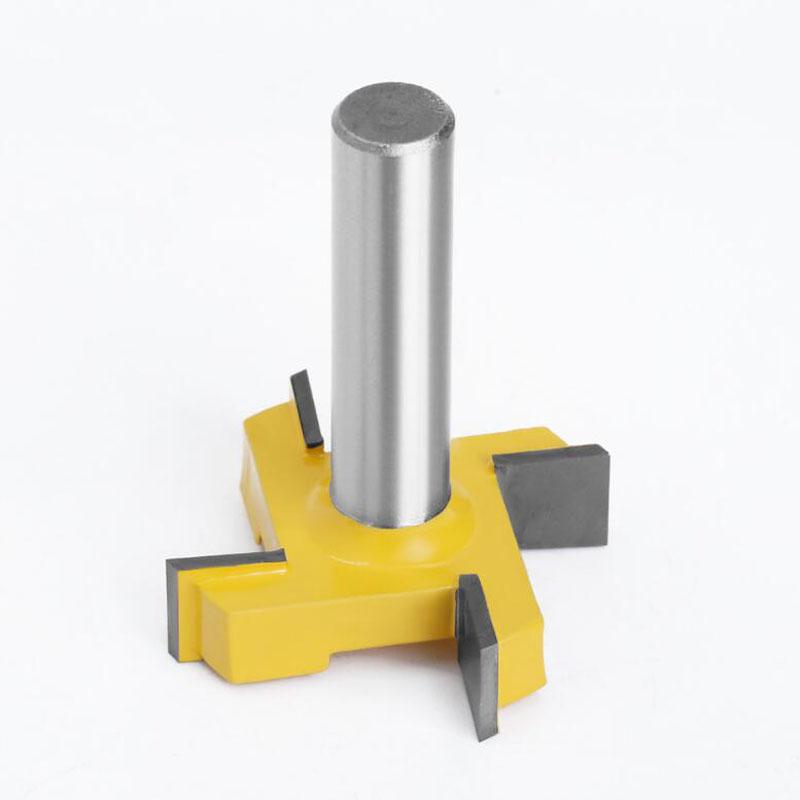 4 Edge T Type Slotting Cutter Woodworking Tool Router Bits For Wood Industrial Grade Slotting Milling Cutter 8mm 12mm 1/2inch Shank