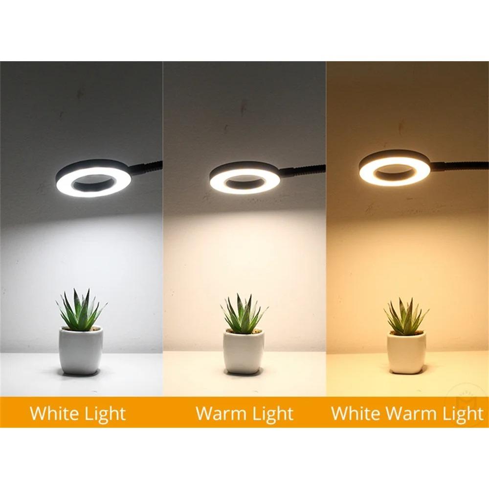 48 LED USB Book Light Clip Desk Lamp Reading Light with 3 Color Mode 10 Brightness Dimmer 360° Flexible Gooseneck Bed Night Lamp
