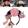 Classical Qings Princess Headband for Female Vintage Flower Hairband Chinese Costume Hairhoop Roleplay Party Hair Decors