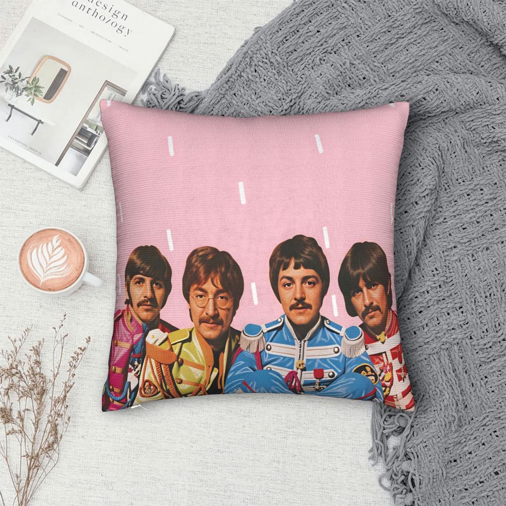 Beatled Music Pillow Cover Comfy Cushion Cover Retro Trendy Pillow Case For Living Room Sofa