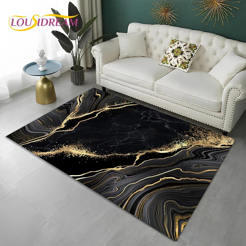 Green Gold Blue Black Marble Nordic Carpet Rug for Home Living Room Bedroom Sofa Doormat Decor,kid Area Rug Non-slip Floor Mat