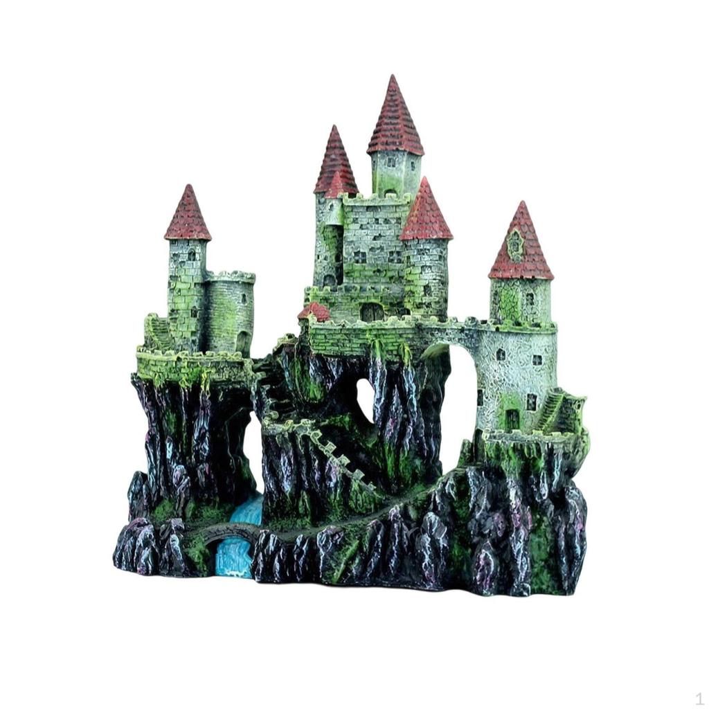 Resin Castle Decoration Detailed Aquarium Realistic for Aquatic Landscaping Rq139a