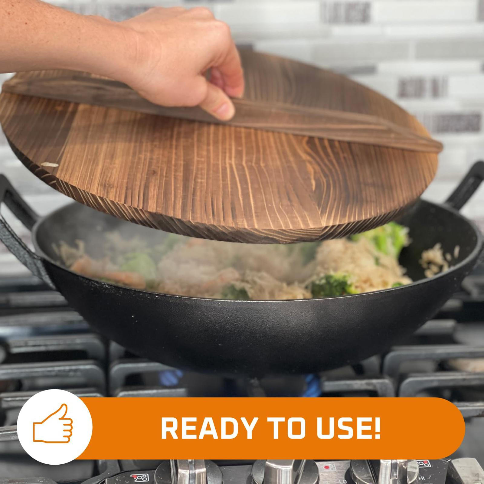 

Универсальная деревянная крышка для сковороды с ручкой кухонный аксессуар 24cm