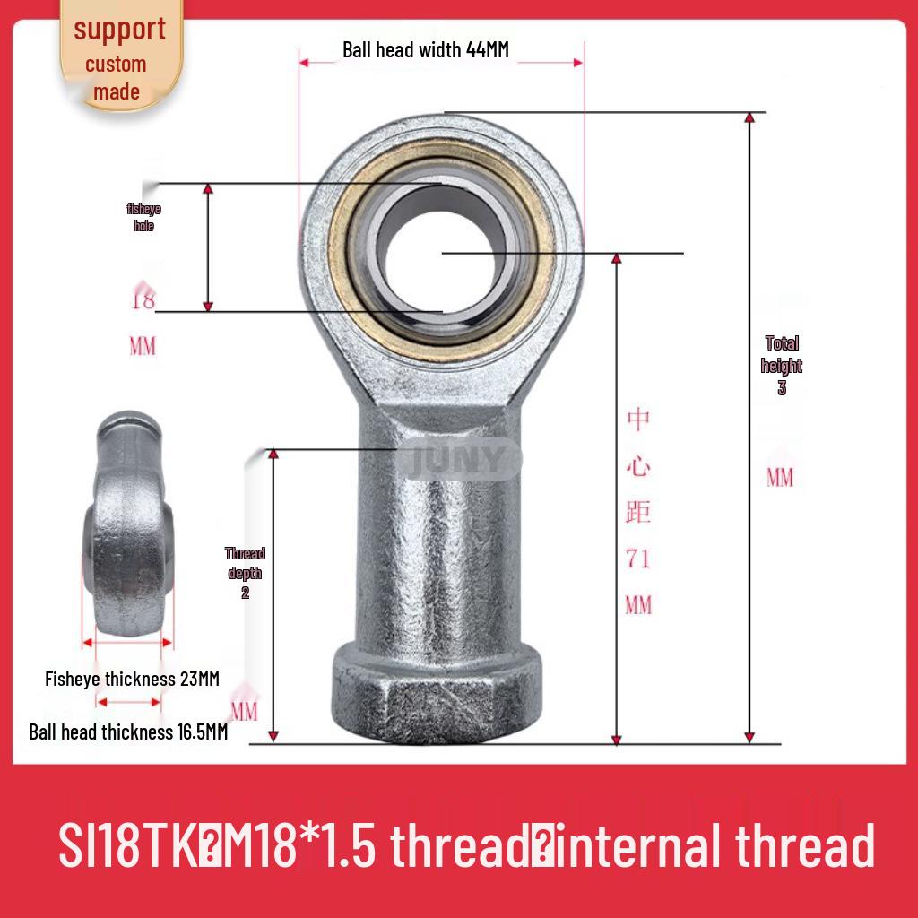 Spherical Plain Bearings: Universal Joint Ball Joint Rod End, Internal SI, External SA, Sizes 5-40