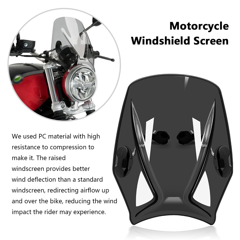 For SV650 SV650X 2025 2016-2025 2024 Wind Deflector Motorcycle Windshield Cover Screen Bike (Black)