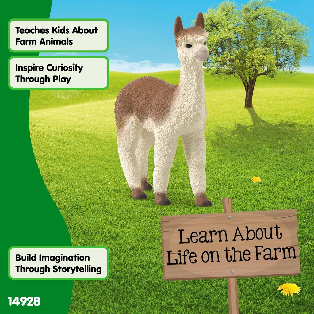 Schleich Farm World Alpaca Ages Realistic Gift 14928 Figurine, 3+, Animal,