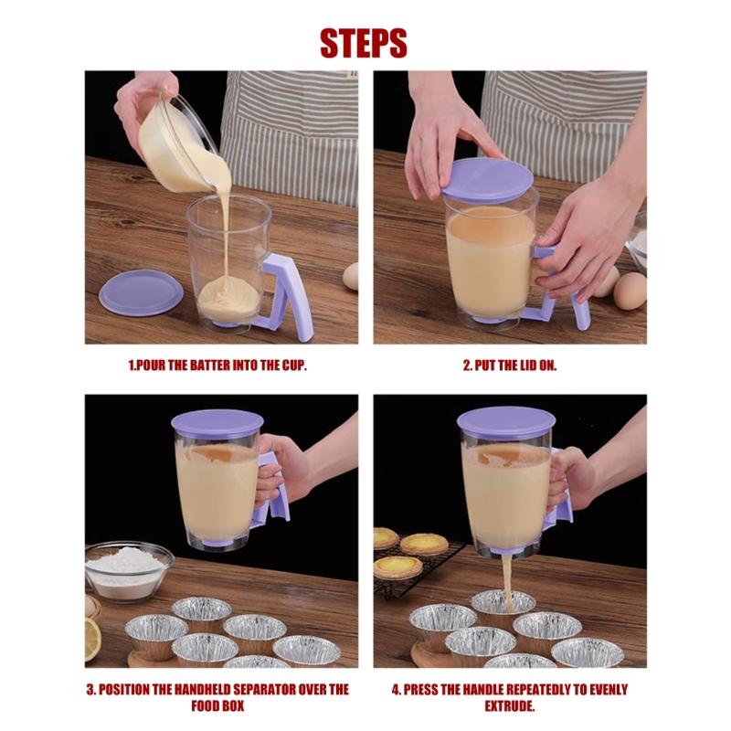Plastic Batter Separators with Squeeze Handle and Measuring Marks Accurate Batter Distribution for Home Baking Use