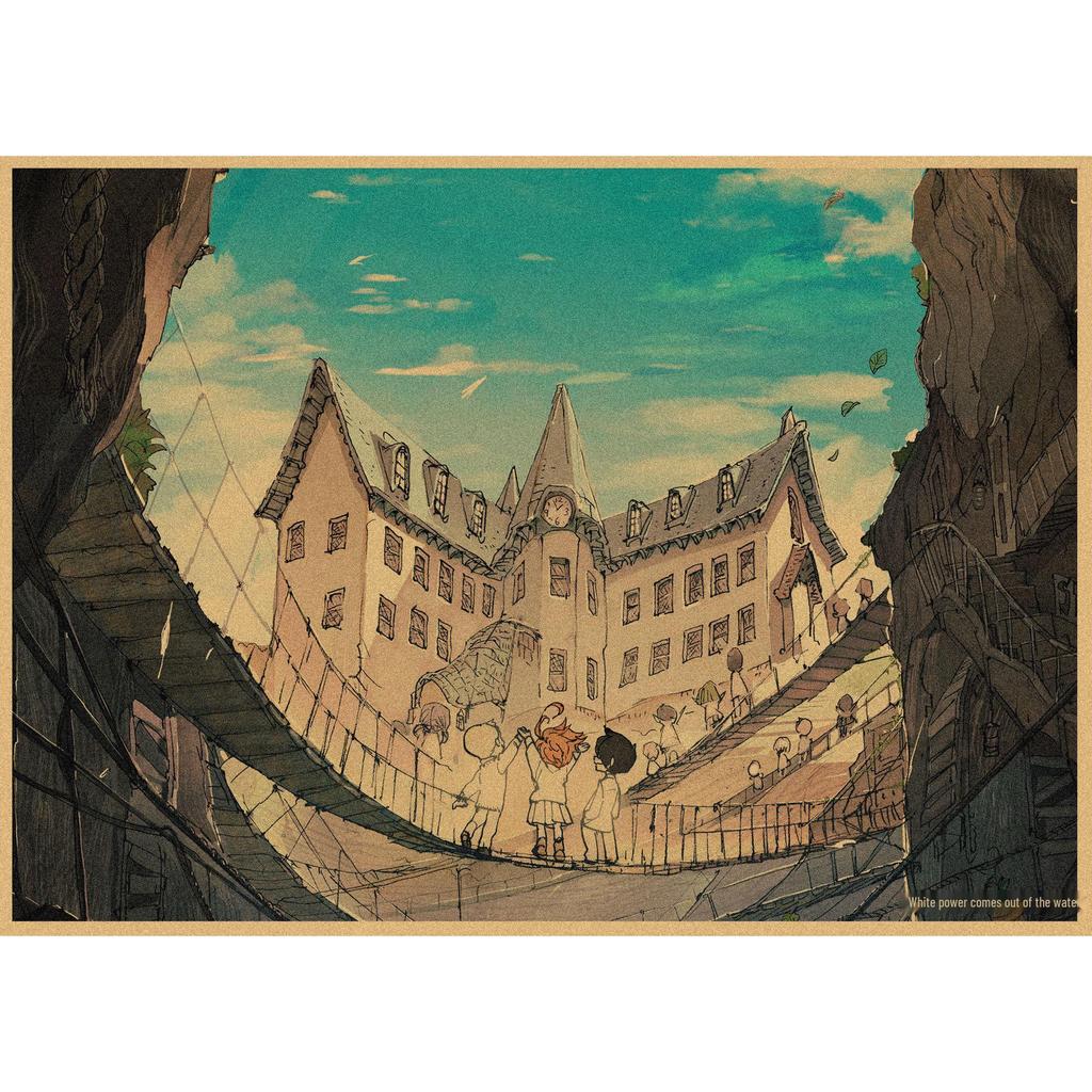 The Promised Neverland Anime Retro Kraft Paper Poster - Decorative Wall Art