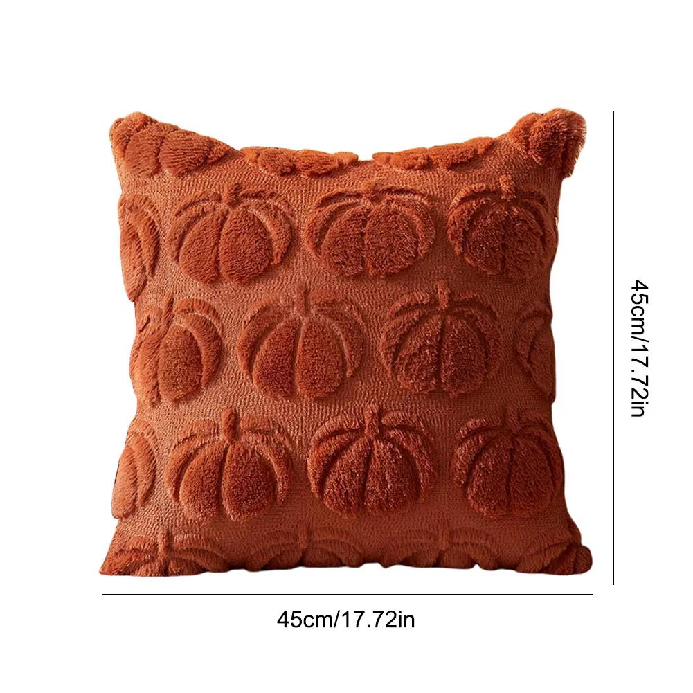 1/2PCS Halloween Ghost Pumpkin Pillowcase Washable Plush Soft Cushion Cover Comfortable Pillow Cover for Sofa Bedroom Home Decor