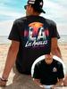 Men Los Angeles LA T Shirt Vintage California Beach Palm Tree Sunset Graphic Print Streetwear Casual Summer Short Sleeve Tee