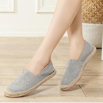 2024 Spring Summer Women Casual Shoes Fashion Women Flats Brand Ladies Slip-on Cloth Shoes Breathable Plus Size 42 A4828
