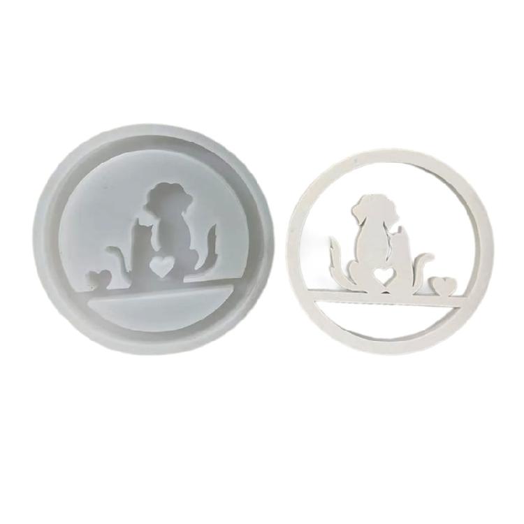 Candle Holder Silicone Molds Rings Cats Dog Candlestick Mould Craft Supplies Plaster Molds for Table Decorations