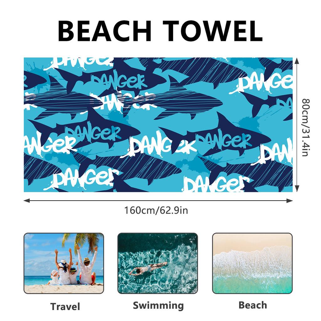 80x160CM Double-Edged Velvet Microfiber Beach Towel Large Gym Sport Swimming Pool Towel Women Big Yoga Mat Fashion Summer Surf Robe Blanket