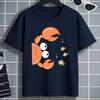Kids Crab Fishing Fish Bubbles Print Crewneck Short Sleeve Tee