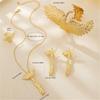 Exaggerated Phoenix Wings Necklace Gold Color Jewelry Set New Long Tassel Earrings  Women