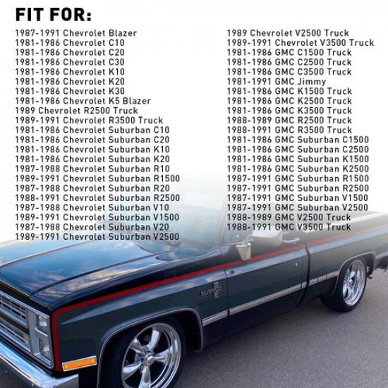 For 1981-91 Chevy GMC Amber Front C/K Bumper Side Marker Light Fender Lamp Shell