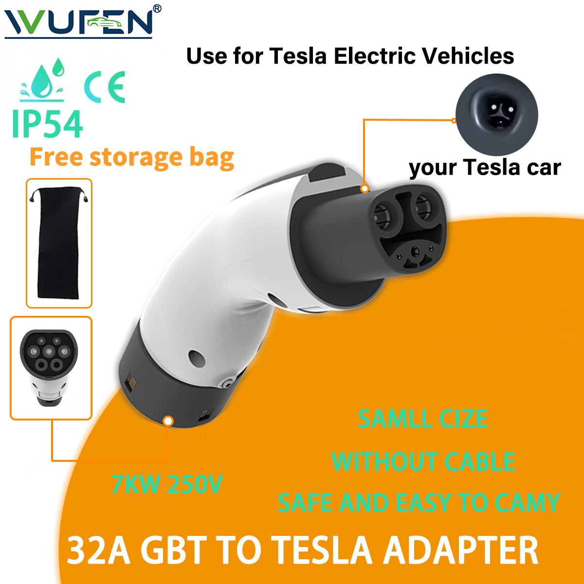 

WUFEN 7KW GBT To NACS Adapter 32A 220V For Tesla Electric Vehicle Charging Connector Portable GBT to Tesla EV Charger Adapter