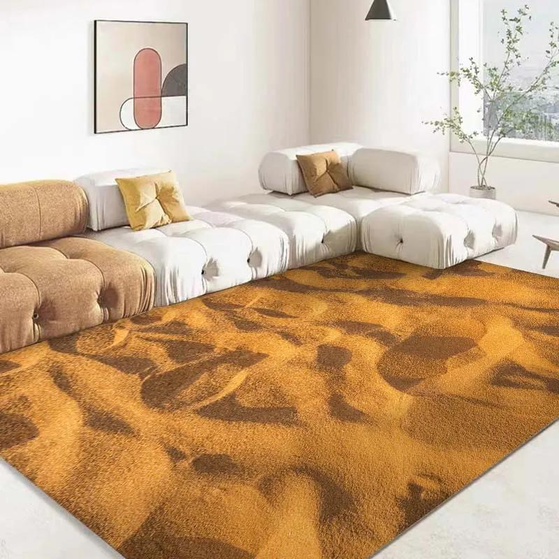 15 Größen 3D Sand Wüste Simulationshintergrund Teppich für Wohnzimmer Badezimmermatte Schlafzimmermatte Heimdekor Outdoor-Teppich