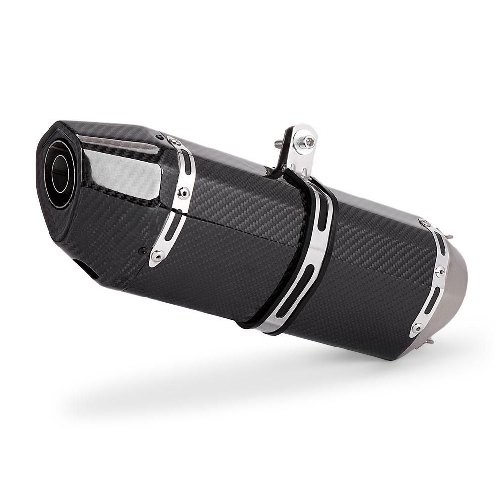 51MM Motorcycle Exhaust Carbon Muffler Universal Modified Scooter Tail Pipe for Gsxr150 Cbr150r Z400 R15 Z250 Mt15 250sr 370mm
