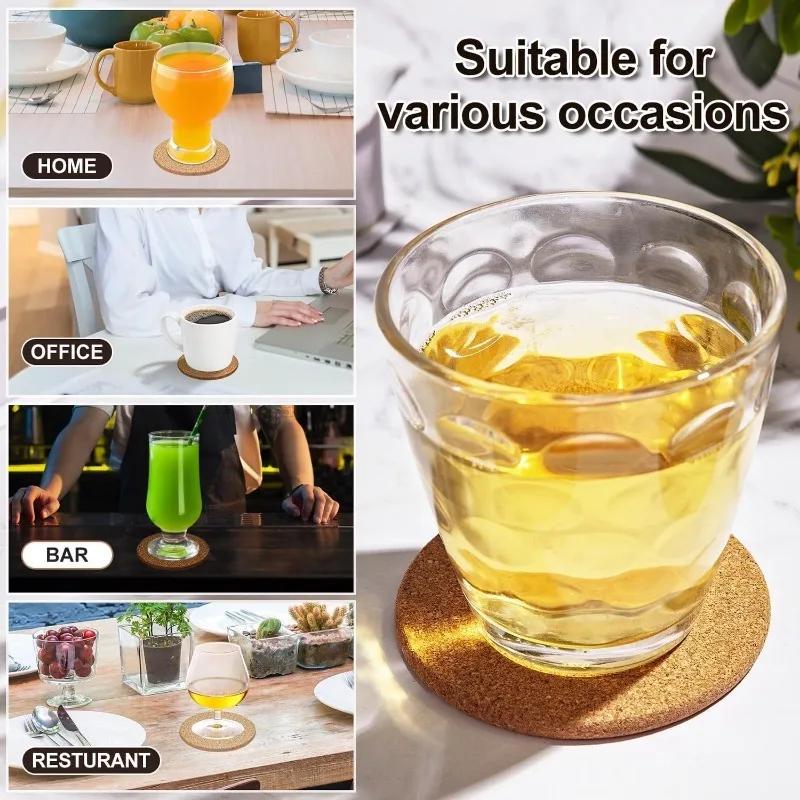 50/1PCS Non-Slip Cork Coaster Natural Wooden Cup Mat Heat Insulation Pads Tea Coffee Mug Drinks Holder Table Decor Accessories
