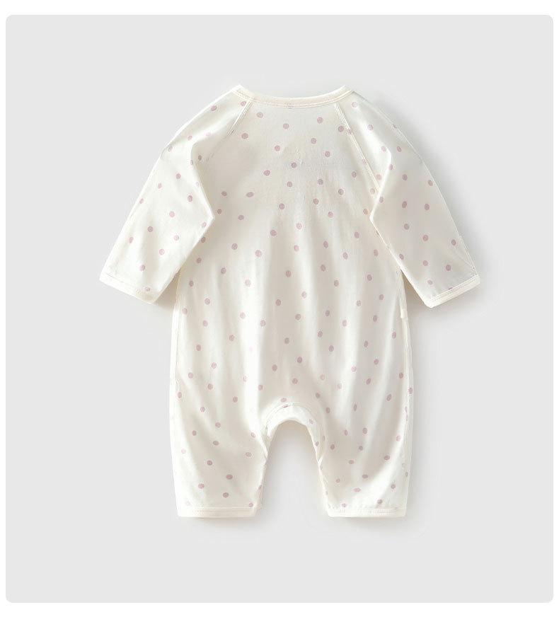 Newborn Summer Lightweight Cotton Romper - Butterfly Design, Bone-Free, Long Sleeve.
