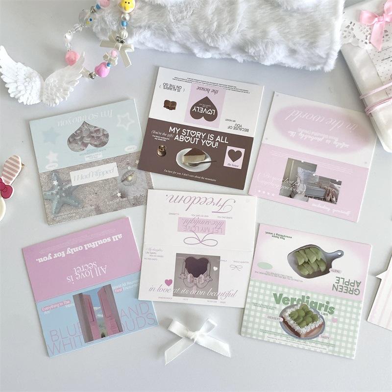 10pcs/set Cute Fashion Kpop Photocard Package Bag Sweet Simplicity Anime Photo Card Decor Bag Cardstock Student Supplies