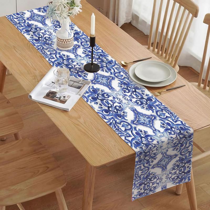 Сине-белый фарфоровый настольный флаг — фото 3