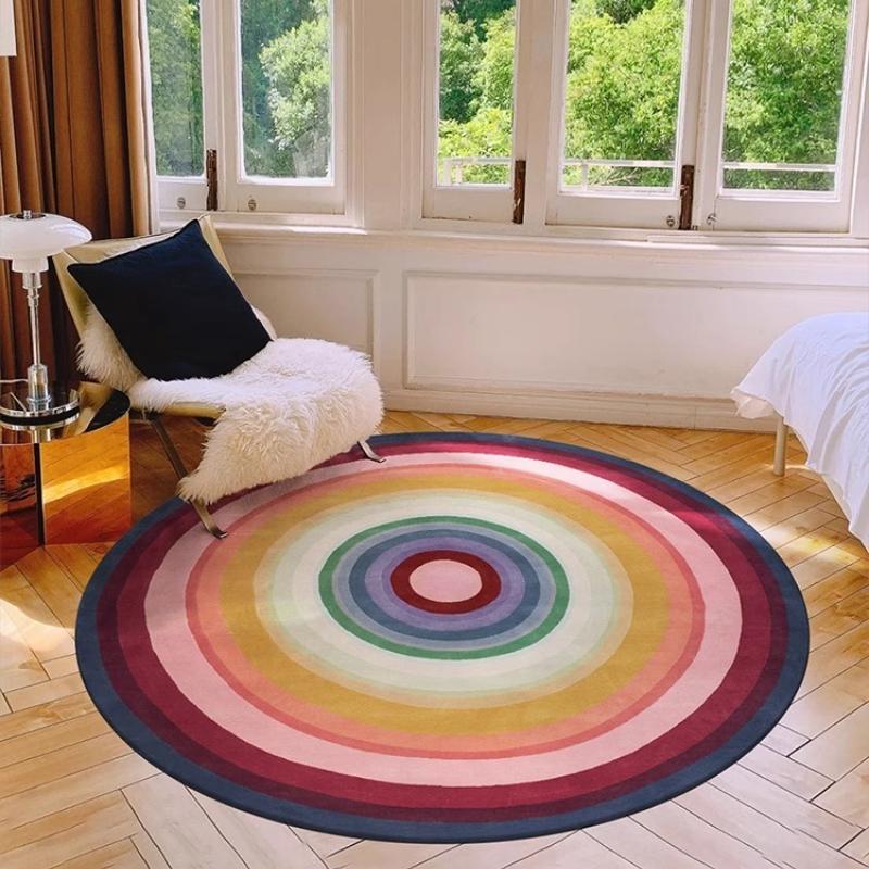Dopamine Round Living Room Carpet Large Area Color Art Bedroom Rug Trendy Advanced Home Decoration Coffee Table Mats Alfombra