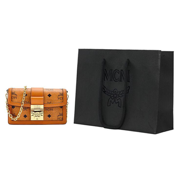 MCM Monogram Chain Shoulder Bag Mini Women Shoulder Bag Brown Cognac MWRBAWO05CO001