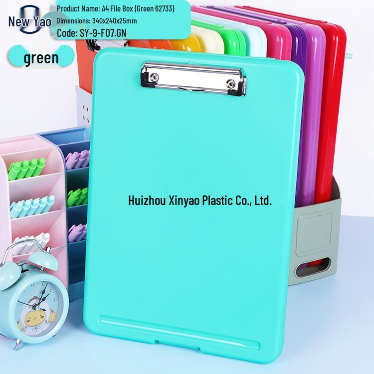 Large Capacity A4 File Box with Pen Slot & Clipboard for A5 Paper Storage