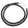 [Silver One] Ma Black Spinel Sterling Silver 925 [Width 6mm, Length 40cm] Black Bead Necklace for Women