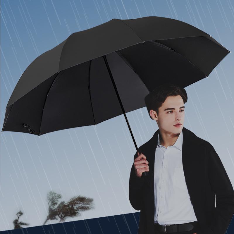 Extra Large Folding Umbrella for Two or Three People - Dual-Use for Sun and Rain with Sunscreen Sunshade