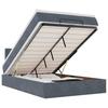 Ottoman Bed with Mattress & LEDs Dark Grey 120x200 cm Velvet