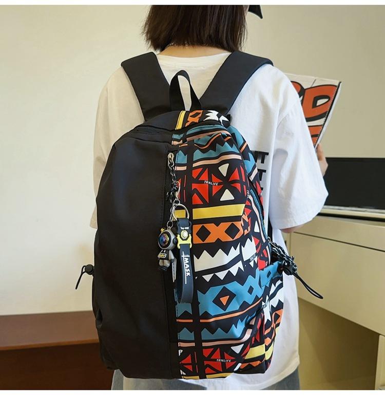 Creative Graffiti Backpack Men and Women Fashion Personality Middle School Student Backpack Lightweight Large Capacity Junior High School Student Sch