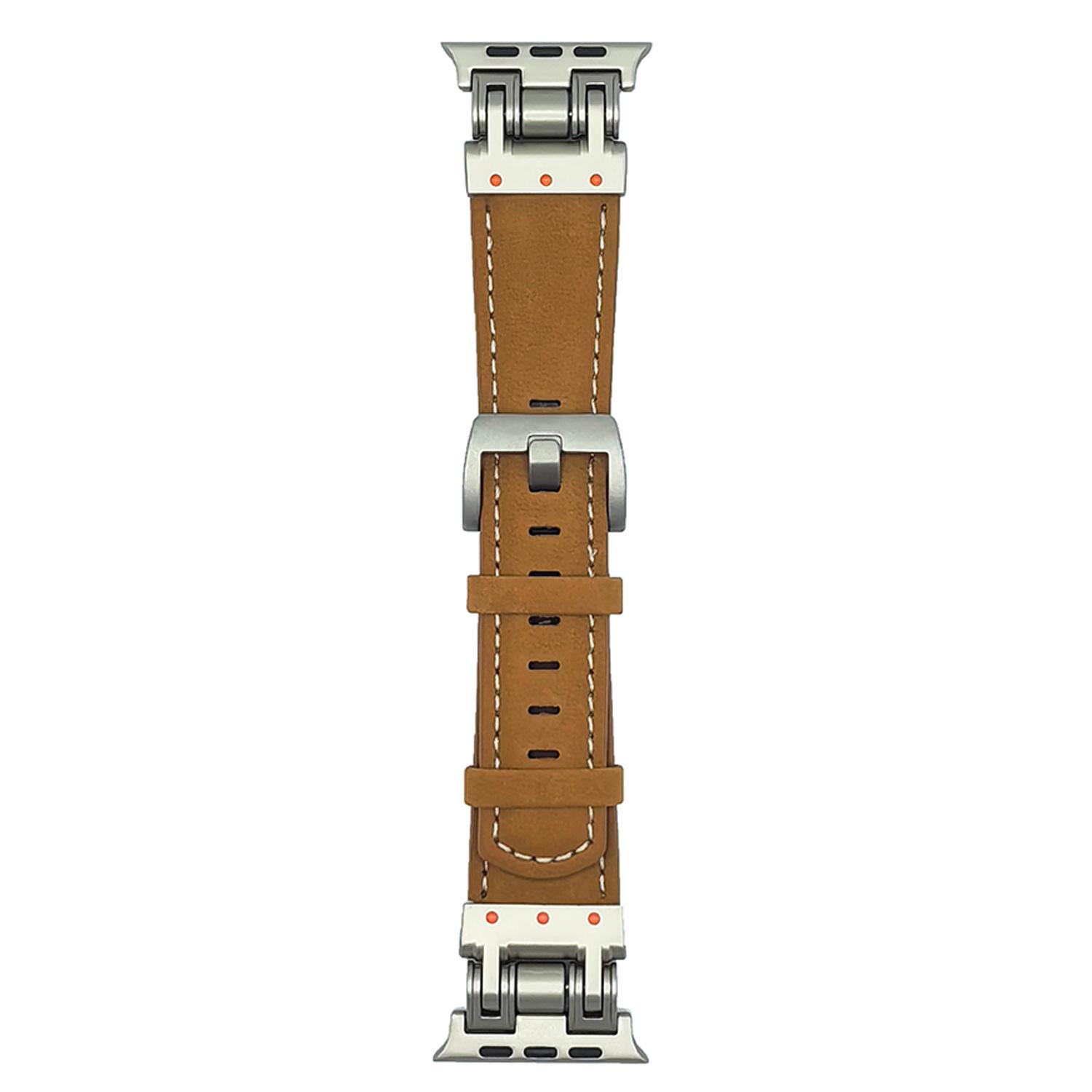 

Leather Watch Band For Apple Watch Series 10 9 8 7 SE 6 5 4 3 2 1 42mm 41mm 40mm 38mm Crazy Horse Texture Wrist Strap Light Brown