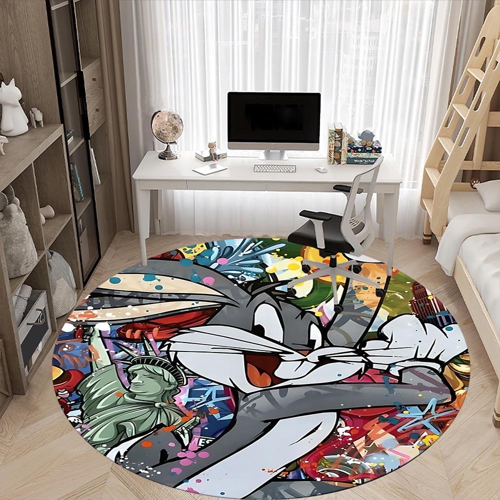 1PC Bugs Bunny Office Round Area Rug, Indoor Mat Suitable For Office, Under Office Chairs Bedroom Living Room Home Decor DT1212040