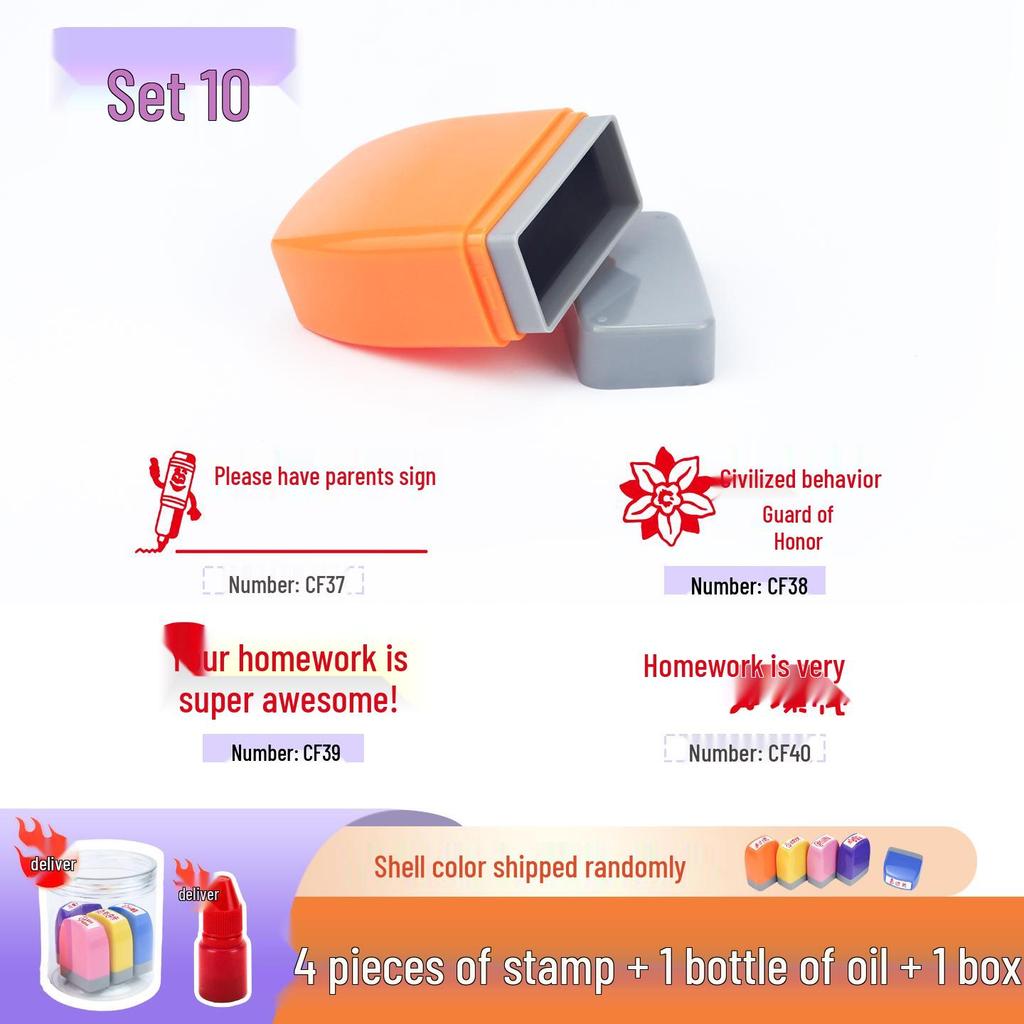 Teacher's Reward Homework Stamps: Cartoon Praise & Encouragement for Students