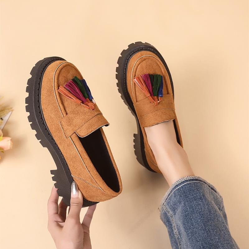 

Fashion Women Sneakers New Plus Size British Style Tassel Sneakers Women Platform Office Light Casual Designer Shoes Zapatos De Mujer 35