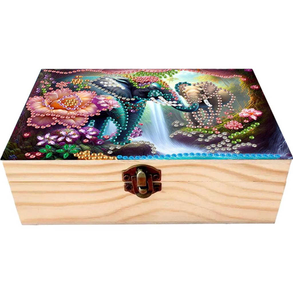 Drewniany Pudełko do Przechowywania Diamond Art DIY z Zamykaną Klamrą Pudełko do Przechowywania Obrazów Diamond Art Zestaw Prezent na Urodziny i Święta