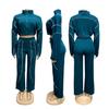 Color Block Patchwork Striped Women's Two-Piece Sports Set