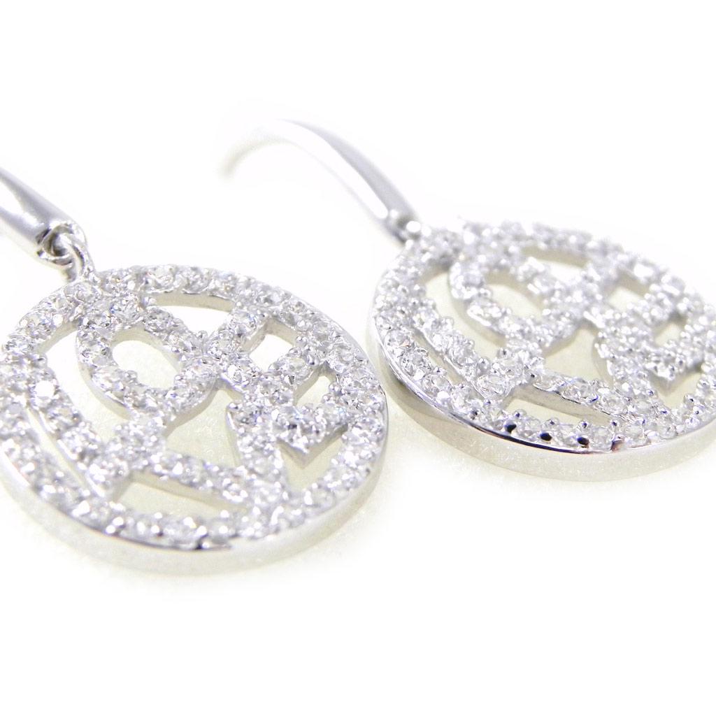 Les Trésors De Lily [H0494] - White 'Love' Silver Earrings