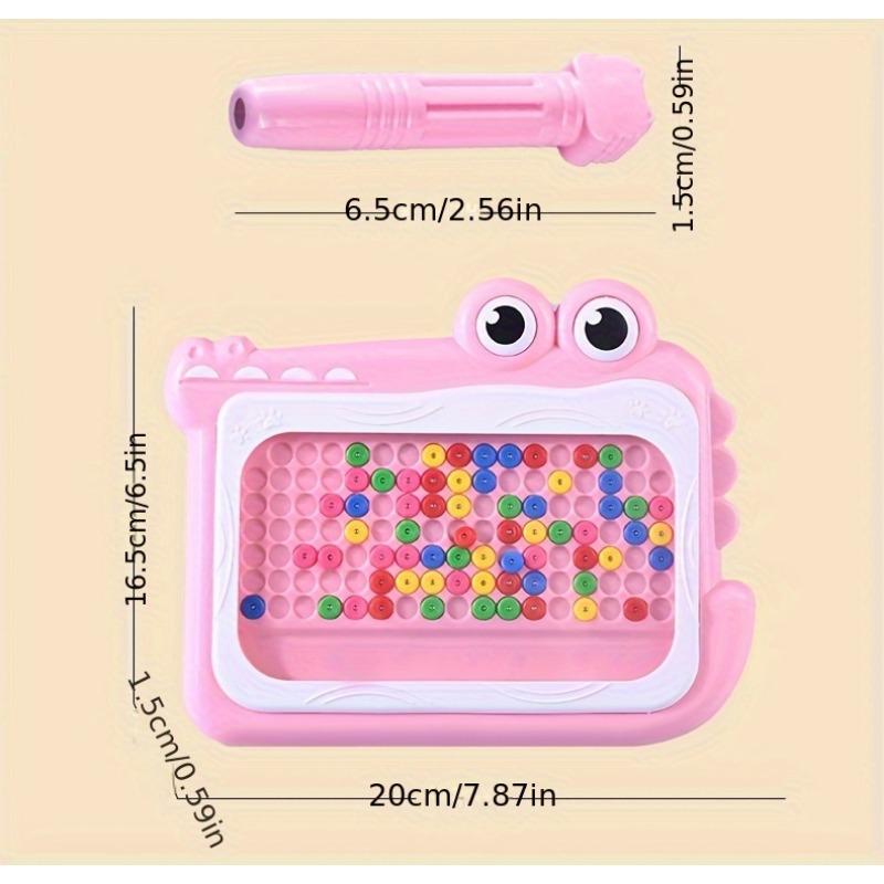 Crocodile Magnetic Drawing Board Toy Kids Bead Doodle Board with Stylus for Early Education