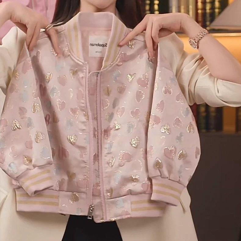 Girls' Spring and Autumn Chinese Style Embroidered Baseball Jacket Windbreaker for Big Kids, Lightweight Vintage Outerwear