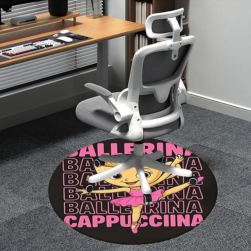 

Ballerina Cappuccino Dance Latte Art Chair mat Round Rug-Office carpet, Non-slip, Suitable for Living Rooms, Bedrooms Decor.1205444a 80cm by 80cm