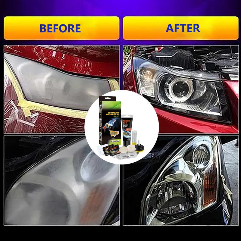 Headlight Polishing Kit Heavy Duty Headlight Restoration Kit Car Headlight Glass Scratch Renovation Tool Includes Masking Tape