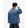 Men's Retro Denim Jacket: Spring & Autumn Casual Solid Color Lapel, Trendy and Loose Fit.