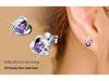 Purple Heart Diamond Stud Earrings – 925 Silver Needle, Fashion Sweet Style for Females and Students