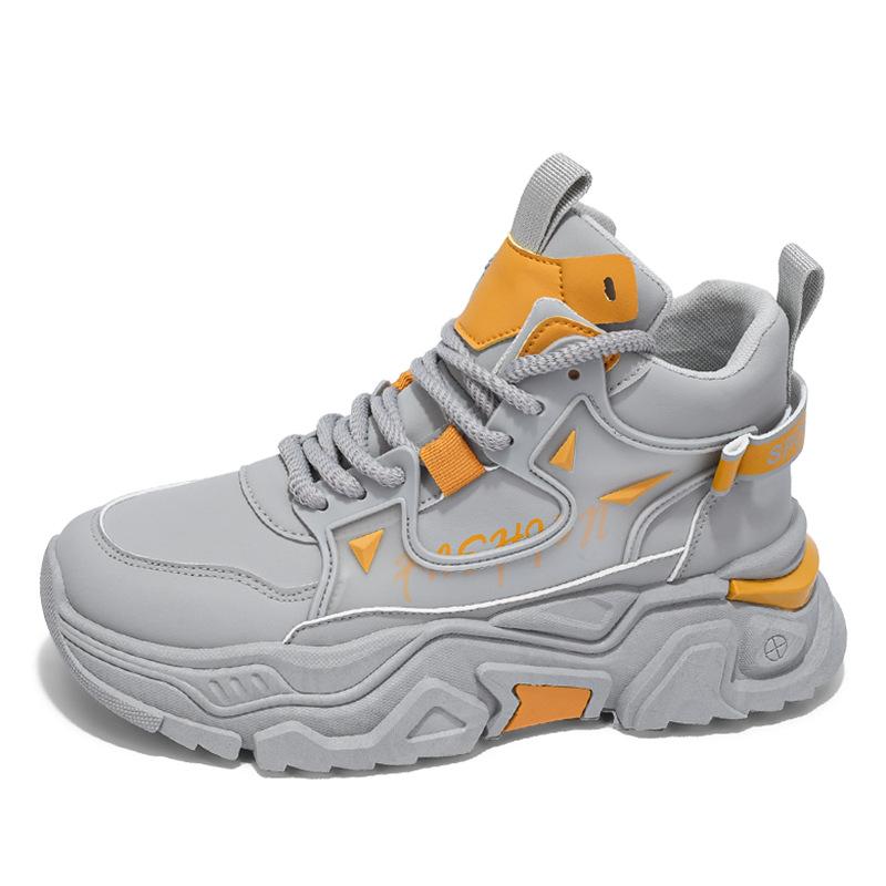 

Зимний новый тренд уличные толстая подошва увеличивающие рост износостойкие повседневные высокие кроссовки молодежные баскетбольные спортивные кроссовки мужская обувь 45